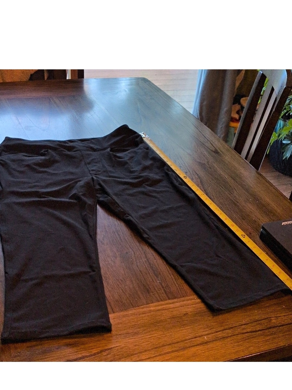 BALEAF Women's Activewear Cropped Pants Pull On Black XL Regular Gym Training